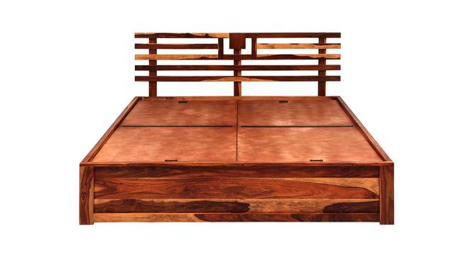 Franco Solid Wood King Size Drawer Storage Bed in Honey Finish (King Bed Size, HONEY Finish) by Urban Ladder - Design 1 Full View - 563716