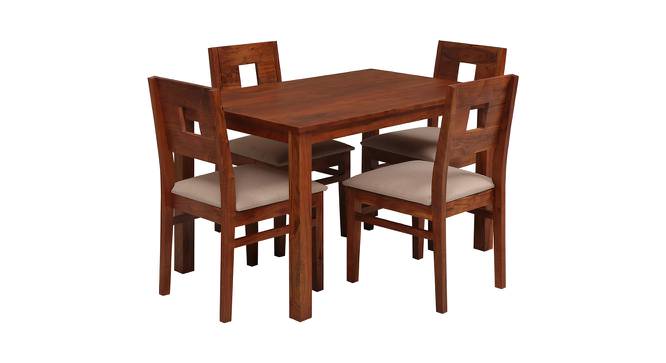 Vincent Solid Wood 4 Seater Dining Set in Walnut Finish (Walnut Finish, Walnut) by Urban Ladder - Design 1 Full View - 563722