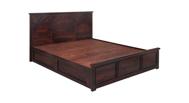 Destiny Solid Wood King Size Hydraulic Storage Bed in Walnut  Finish (Walnut Finish, Queen Bed Size) by Urban Ladder - Front View Design 1 - 563734