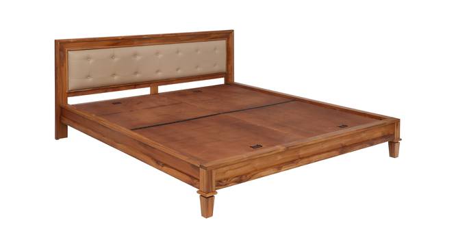Colson Solid Wood Queen Size Non Storage Bed in Teak Finish (Teak Finish, Queen Bed Size) by Urban Ladder - Front View Design 1 - 563736