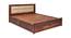 Angela Solid Wood King Size Hydraulic Storage Bed in Walnut  Finish (Walnut Finish, King Bed Size) by Urban Ladder - Front View Design 1 - 563738