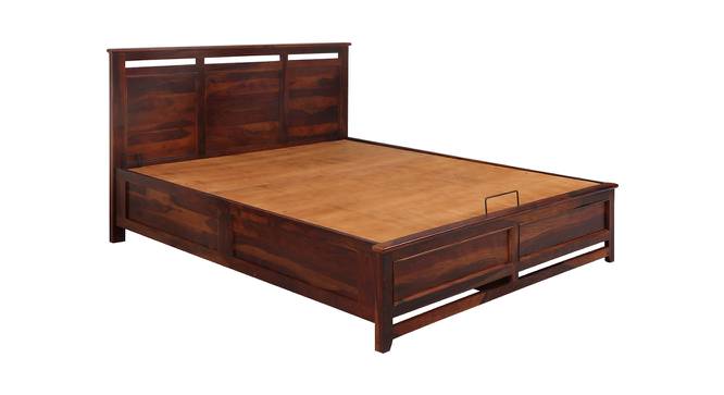 Catherine Solid Wood King Size Hydraulic Storage Bed in Walnut  Finish (Walnut Finish, Queen Bed Size) by Urban Ladder - Front View Design 1 - 563739