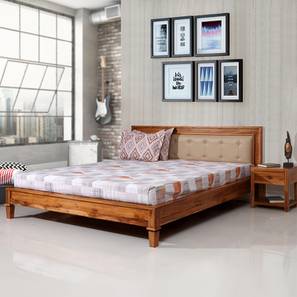 Teak Wood Bed Design Colson Solid Wood King Size Bed in Teak Finish