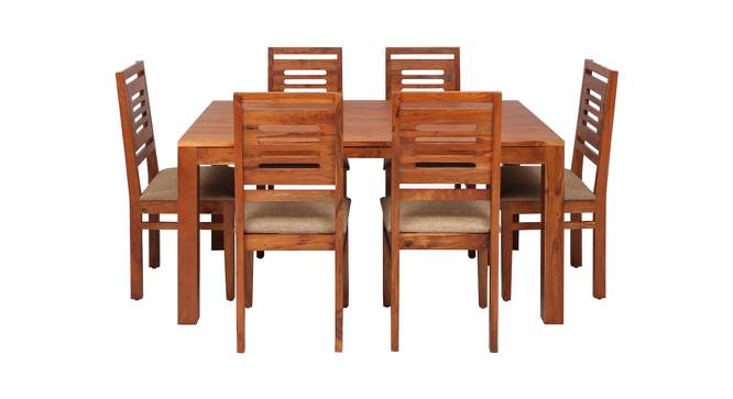 Vita Solid Wood 6 Seater Dining Set in Light Walnut Finish (Light Walnut Finish, Light Walnut) by Urban Ladder - Design 1 Full View - 563932
