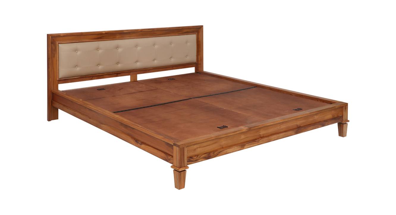 Colson Solid Wood King Size Bed in Teak Finish Urban Ladder