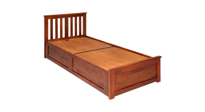 Marko Solid Wood Single Size Storage Bed in Honey Finish (King Bed Size, HONEY Finish) by Urban Ladder - Front View Design 1 - 563952