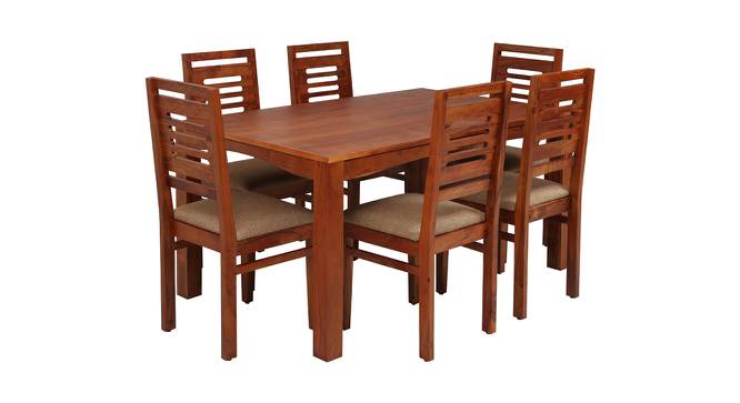 Vita Solid Wood 6 Seater Dining Set in Light Walnut Finish (Light Walnut Finish, Light Walnut) by Urban Ladder - Front View Design 1 - 563956
