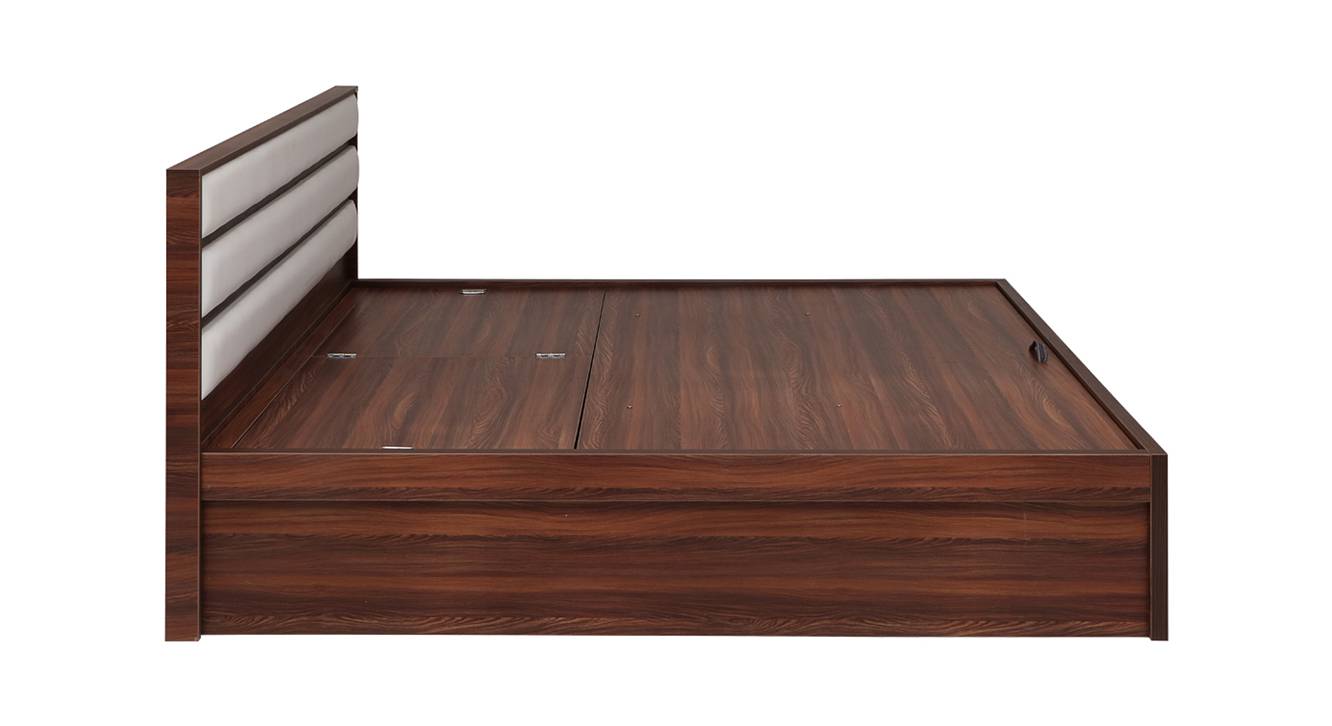 Walton Engineered Wood King Size Hydraulic Storage Bed in Walnut Finish Urban Ladder