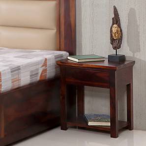 Bedside Tables Design Angela Solid Wood Bedside Table in Walnut Finish