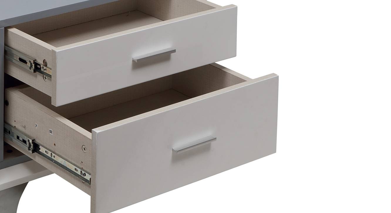 Boston Engineered Wood Bedside Table in White Finish Urban Ladder