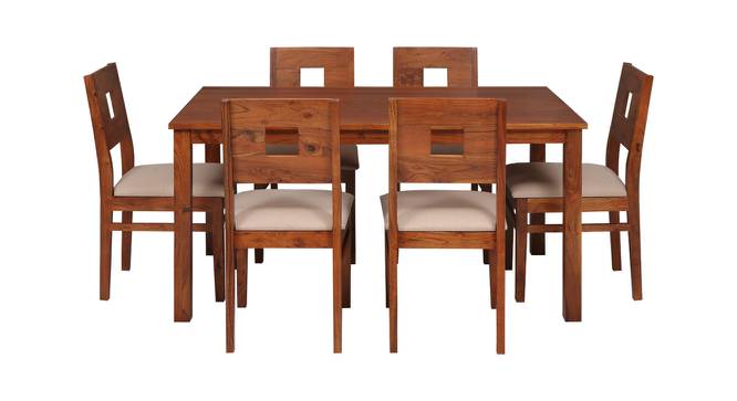 Vincent Solid Wood 6 Seater Dining Set in Walnut Finish (Walnut Finish, Walnut) by Urban Ladder - Design 1 Full View - 564236