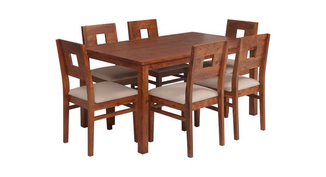 Vincent Solid Wood 6 Seater Dining Set in Walnut Finish (Walnut Finish, Walnut) by Urban Ladder - Front View Design 1 - 564243