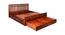 Beatrice Solid Wood King Size Drawer Storage Bed in Honey Finish (King Bed Size, HONEY Finish) by Urban Ladder - Design 1 Side View - 564254