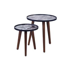 a tiny mistake Solid Wood Side Table in Blue Finish-picture-16