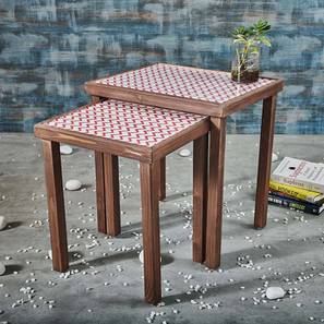 a tiny mistake Solid Wood Side Table in Red & White Finish-picture-15