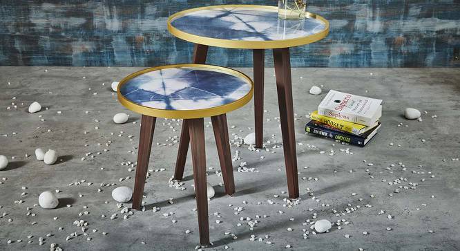 Patang Nested Table (Blue & Gold) by Urban Ladder - Front View Design 1 - 564301