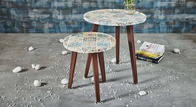 Turkish Delight Nested Table (Blue & Mustard) by Urban Ladder - Front View Design 1 - 564304