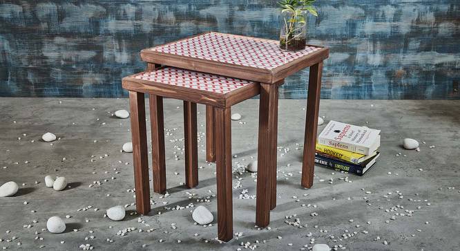 Alma Nested Table (Red & White) by Urban Ladder - Front View Design 1 - 564311
