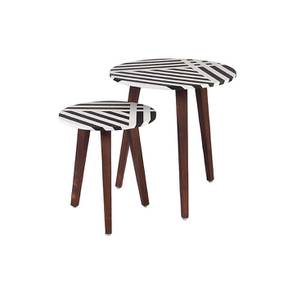 a tiny mistake Solid Wood Side Table in Black & Cream Finish-picture-41