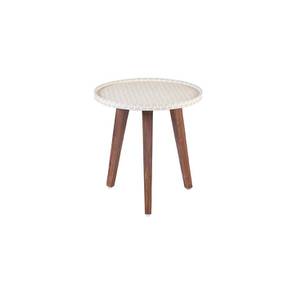 a tiny mistake Solid Wood Side Table in Beige & Cream Finish-picture-20