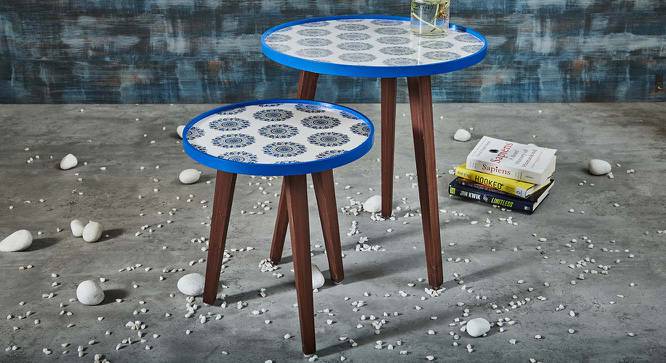 Mandala Nested Table (Blue) by Urban Ladder - Front View Design 1 - 564370