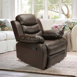 1 Seater Recliners Design Shine Leatherette One Seater Manual Recliner in Brown Colour
