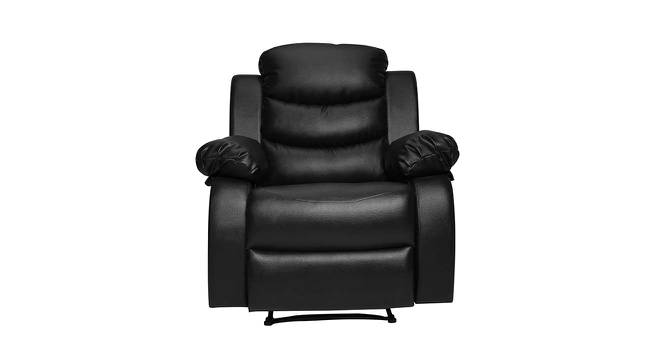 Shine Leatherette 1 Seater Manual Recliner in Black Colour (Black, One Seater) by Urban Ladder - Front View Design 1 - 564402