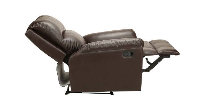 Chicago  Leatherette 1 Seater Manual Recliner in Dark Brown Colour (Brown, One Seater) by Urban Ladder - Front View Design 1 - 564404