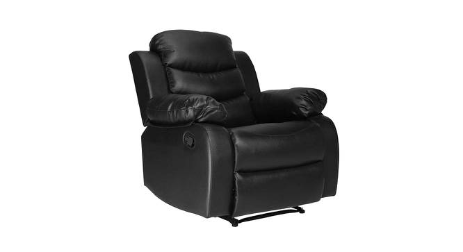 Shine Leatherette 1 Seater Manual Recliner in Black Colour (Black, One Seater) by Urban Ladder - Cross View Design 1 - 564413