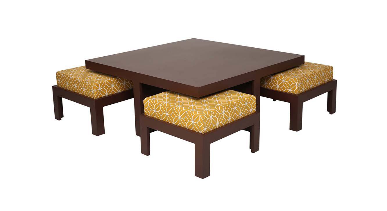 Trendy Square Engineered Wood Coffee Table in Polished Finish Urban