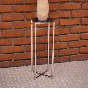 Steel Table Design Metal Side Table in Polished Stainless Steel Finish