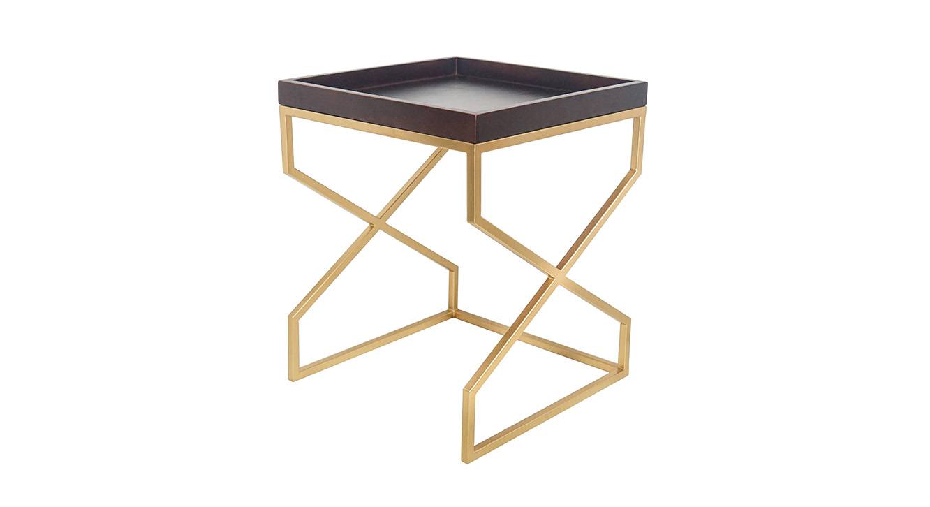 Metal Side Table in Iron And Mango Wood Finish Urban Ladder