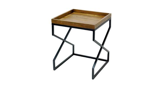 Marino Natural End & Side Table With Black
Stand (Polished Finish) by Urban Ladder - Cross View Design 1 - 564517