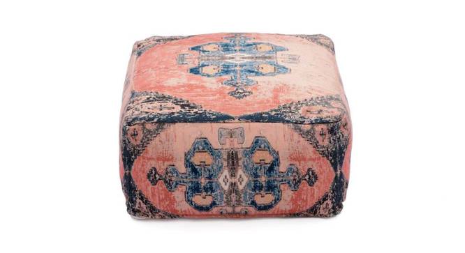 Coral Distressed Pouffe (Coral) by Urban Ladder - Cross View Design 1 - 564524