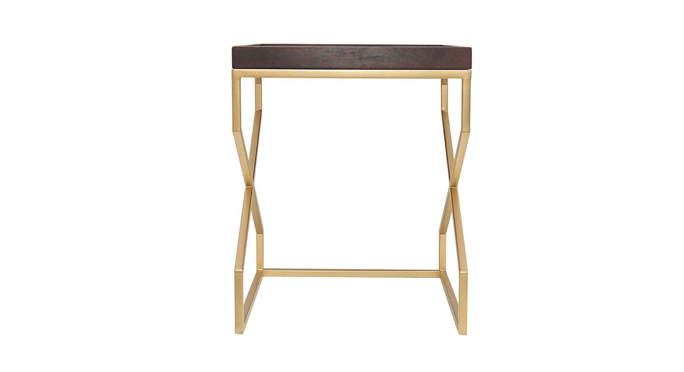 Metal Side Table in Iron And Mango Wood Finish Urban Ladder