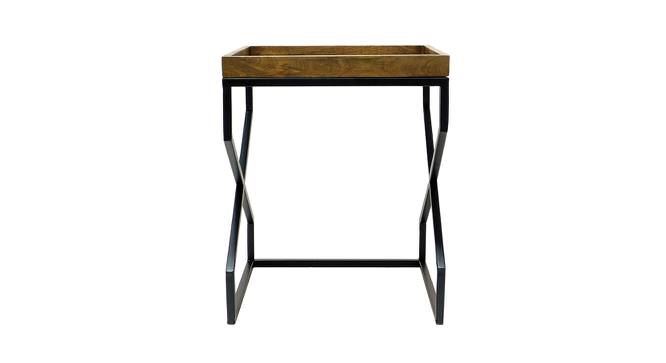 Marino Natural End & Side Table With Black
Stand (Polished Finish) by Urban Ladder - Front View Design 1 - 564539