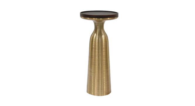 Eliza Martini Table With Walnut Finish Wood Top And Brush Gold Finish Base (Polished Finish) by Urban Ladder - Front View Design 1 - 564544