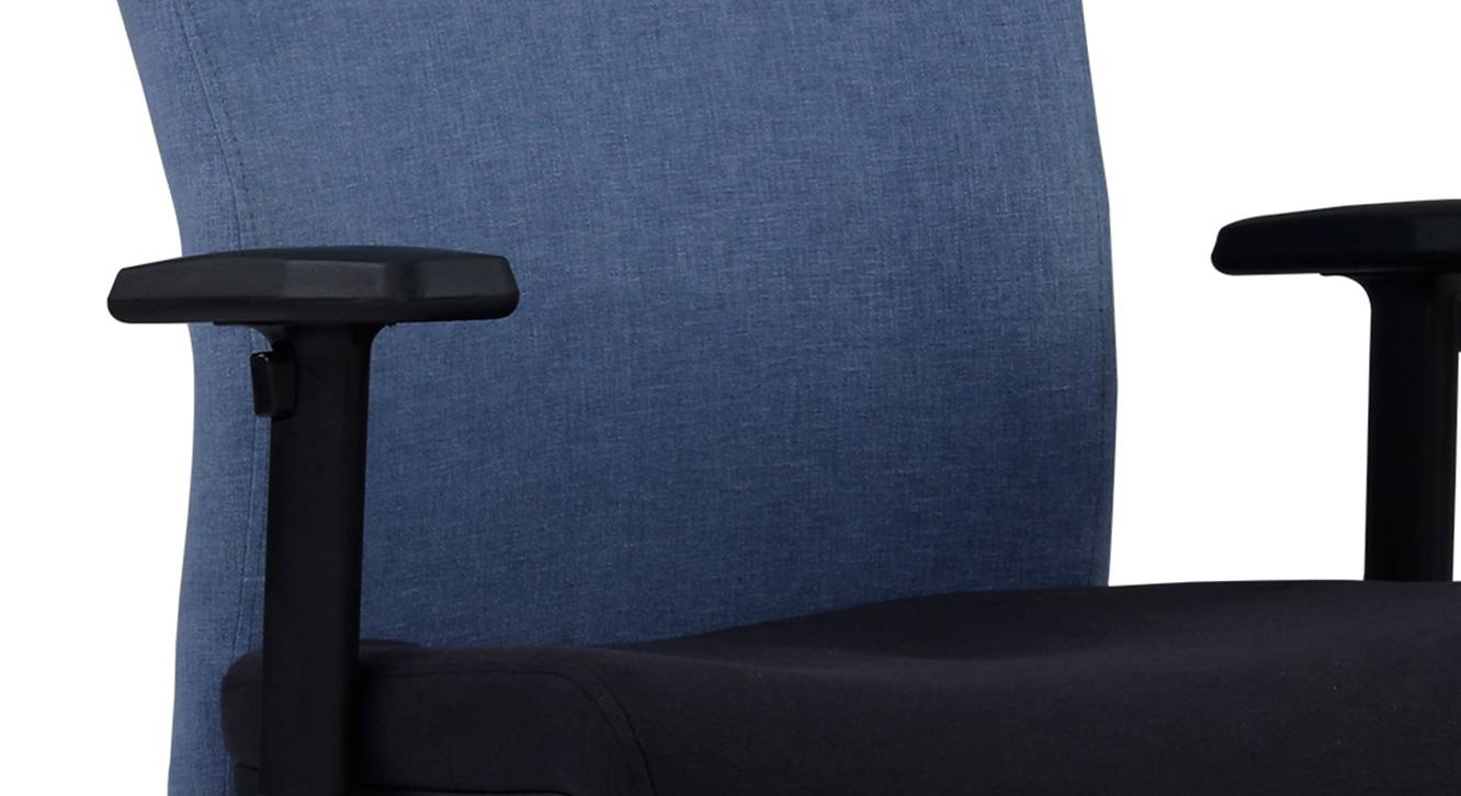 Insight Swivel Fabric Study Chair in Blue Colour Urban Ladder