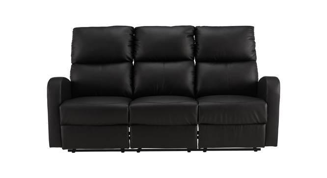 Milo 3 Seater Recliner (Black, Three Seater) by Urban Ladder - Front View Design 1 - 564705
