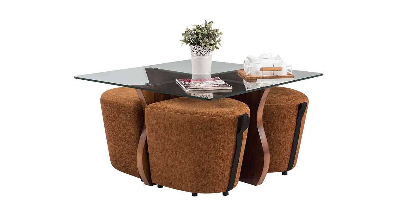 Aaron Square Solid Wood Coffee Table in Glossy Finish Urban Ladder