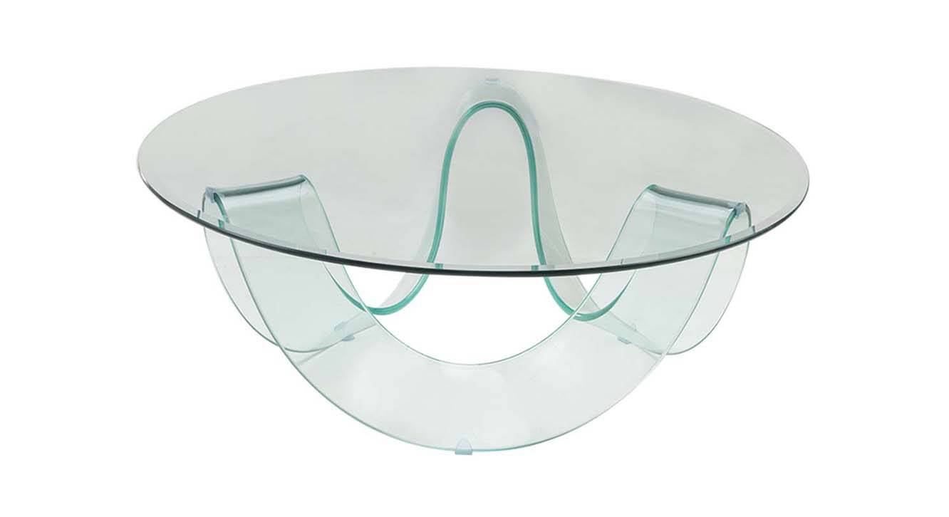 Nico Round Glass Coffee Table in Glossy Finish Urban Ladder