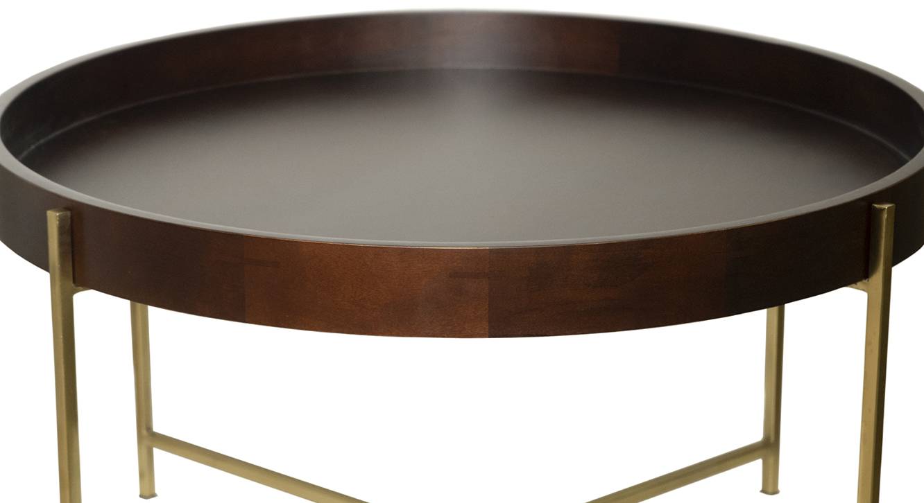 Duke Round Metal Coffee Table in Glossy Finish Urban Ladder