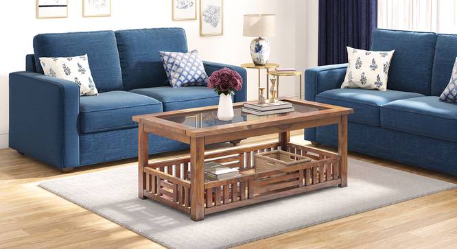 Renesme Rectangular Solid Wood Storage Coffee Table (Teak Finish) by Urban Ladder - Design 1 Full View - 565126