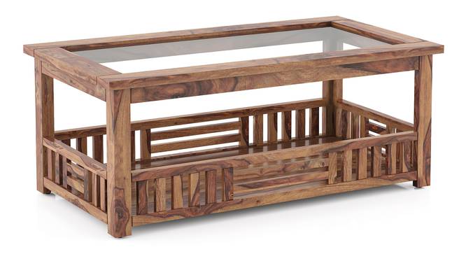 Renesme Rectangular Solid Wood Storage Coffee Table (Teak Finish) by Urban Ladder - Cross View Design 1 - 565128