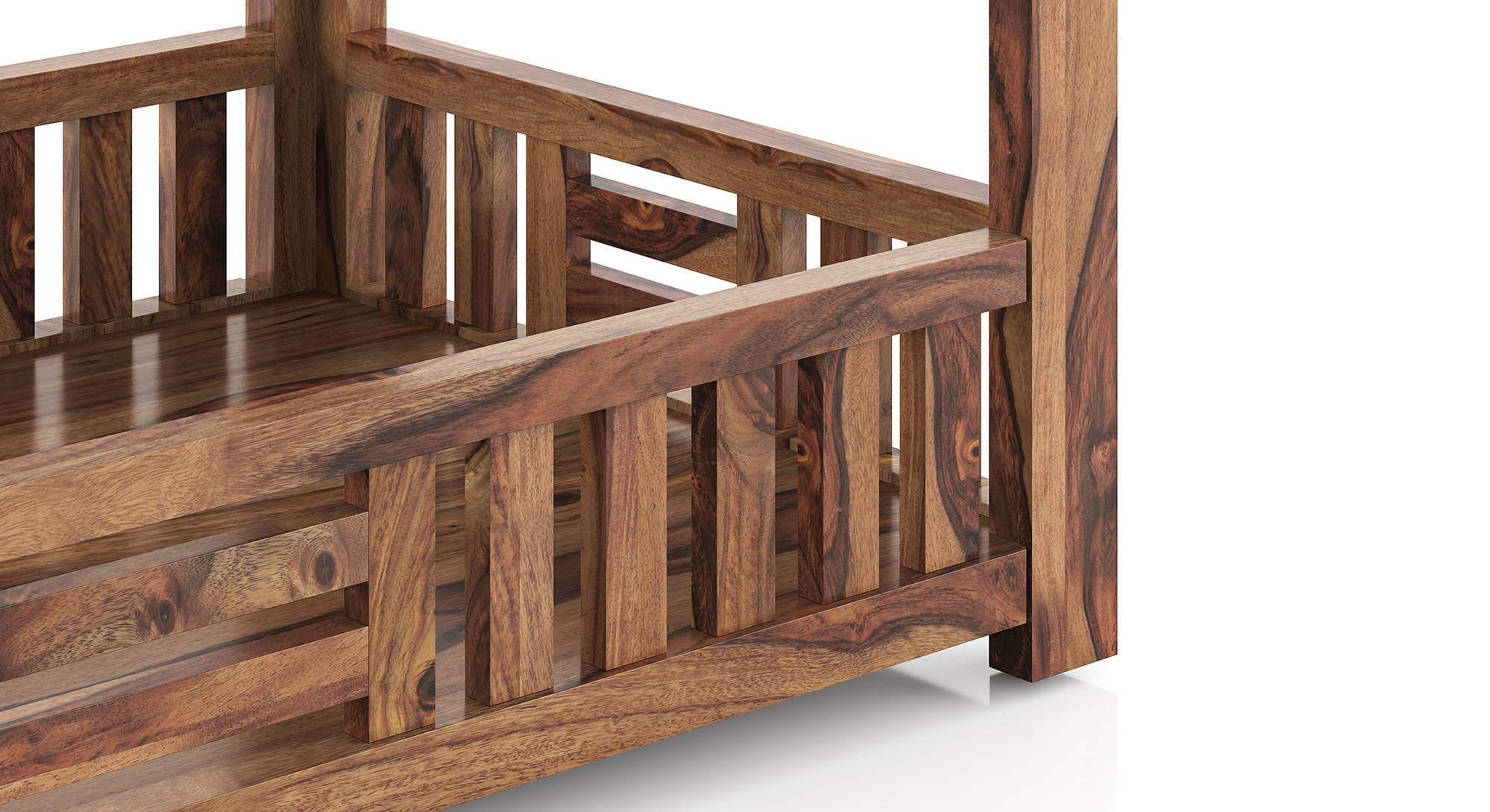 Renesme Rectangular Solid Wood Coffee Table in Teak Finish Urban Ladder