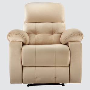 6 Seater Sofa Design Avion 1 Seater Fabric Manual Recliner in Beige Colour (Beige, One Seater)