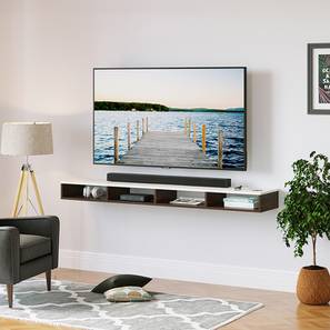 Tv Units Design Primax Engineered Wood Wall Mounted TV Unit in Brown Finish