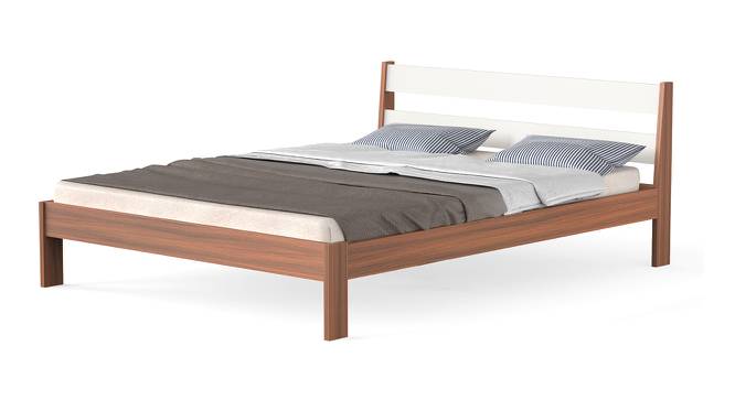 Roverb Engineered Wood King Size Non Storage Bed in Walnut & White Finish (King Bed Size, Matte Finish) by Urban Ladder - Cross View Design 1 - 565375