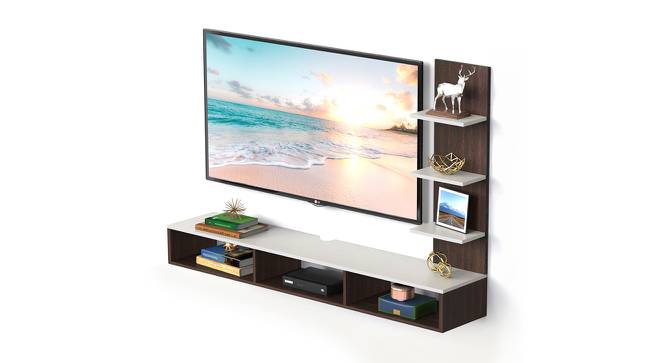 Prico Engineered Wood TV Unit in Wenge & White Finish (Brown Finish) by Urban Ladder - Cross View Design 1 - 565466