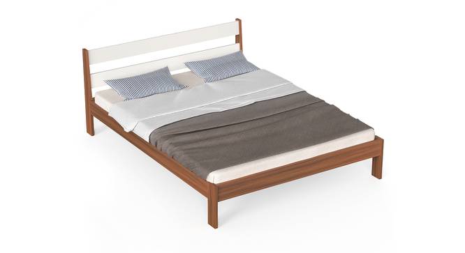 Roverb Engineered Wood Non Storage Bed in Walnut & White Finish (Queen Bed Size, Matte Finish) by Urban Ladder - Design 1 Full View - 565546